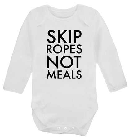 Skip Ropes Not Food  Baby Vest long sleeved white 6-12 months