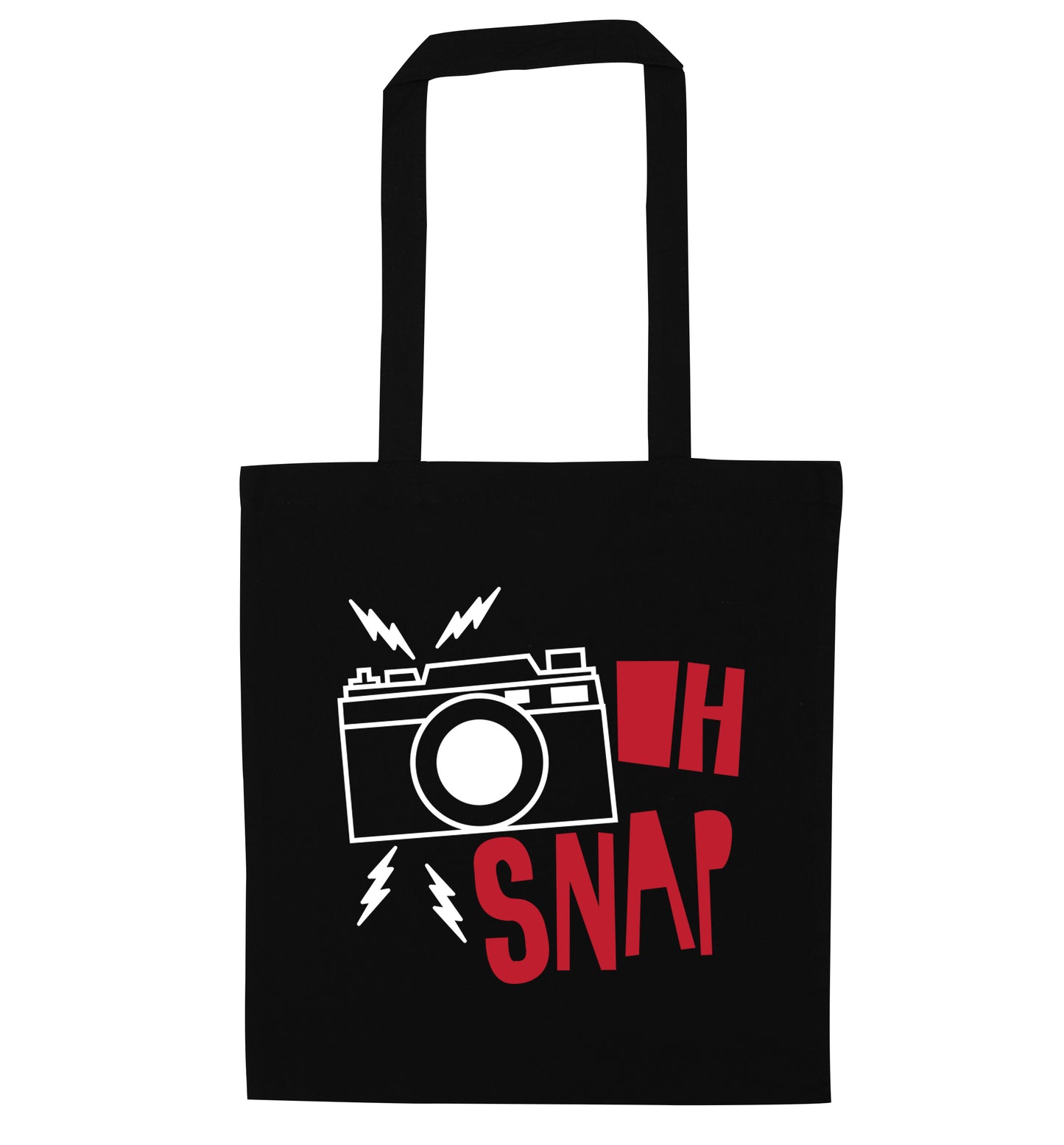 Oh Snap black tote bag