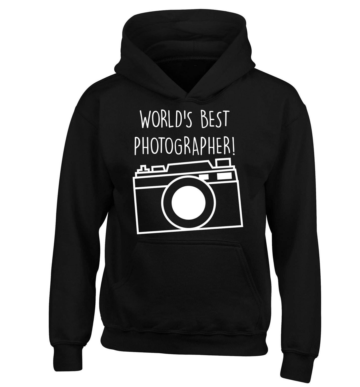 Worlds best photographer  children's black hoodie 12-13 Years