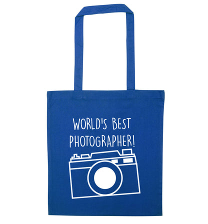 Worlds best photographer  blue tote bag
