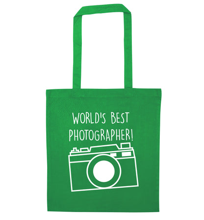 Worlds best photographer  green tote bag