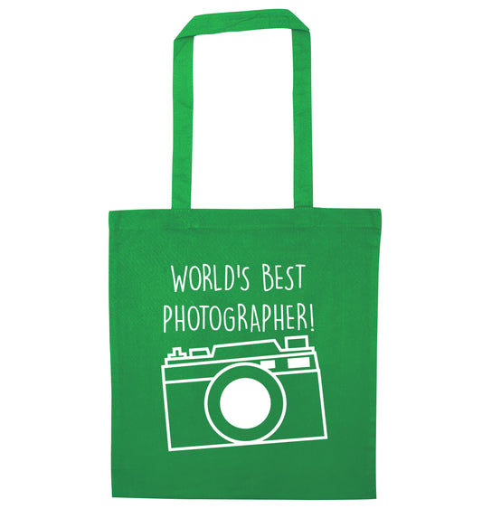 Worlds best photographer  green tote bag