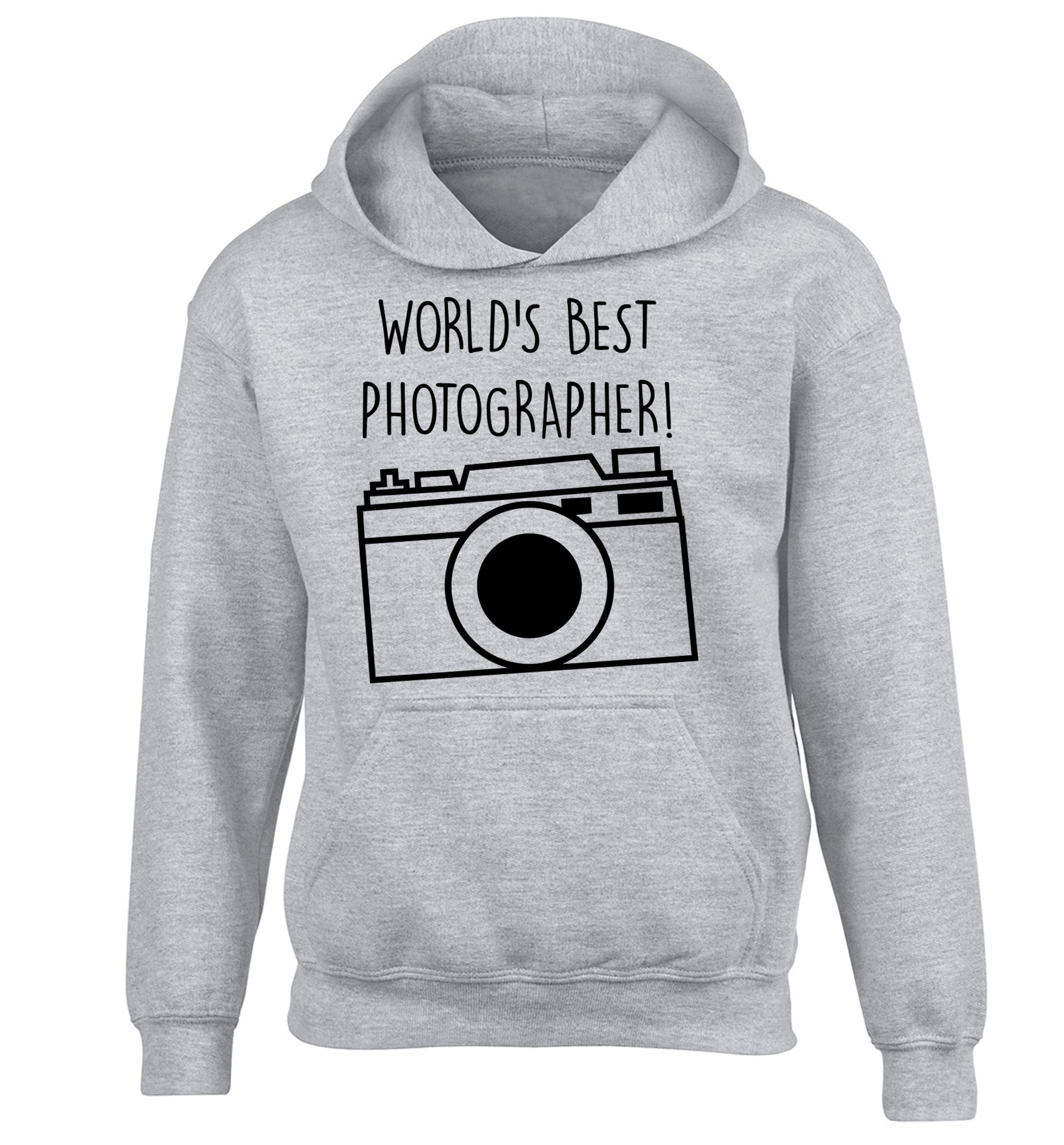 Worlds best photographer  children's grey hoodie 12-13 Years