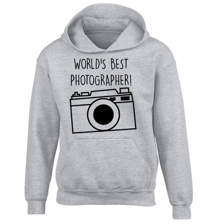 Worlds best photographer  children's grey hoodie 12-13 Years