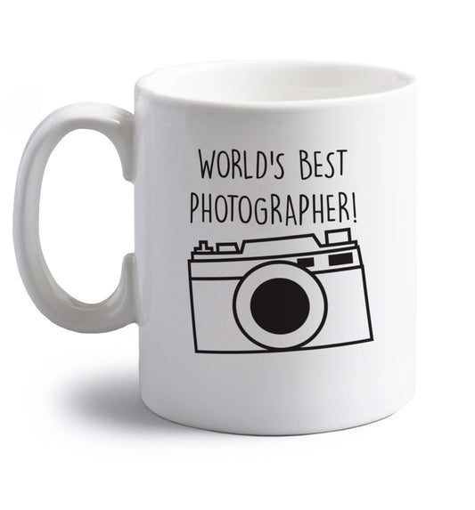Worlds best photographer  right handed white ceramic mug 