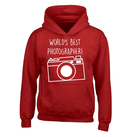 Worlds best photographer  children's red hoodie 12-13 Years