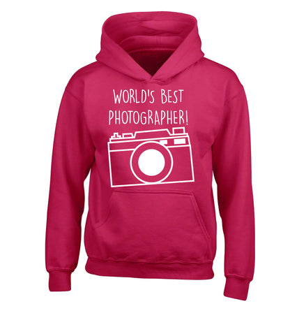 Worlds best photographer  children's pink hoodie 12-13 Years