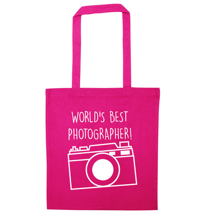 Worlds best photographer  pink tote bag