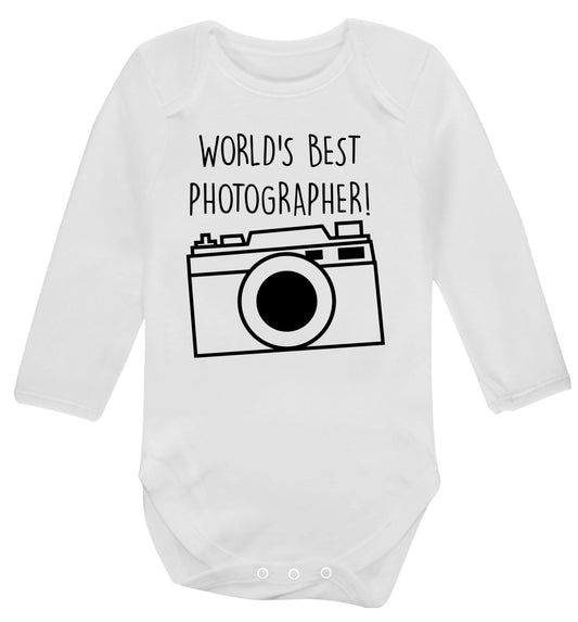 Worlds best photographer  Baby Vest long sleeved white 6-12 months