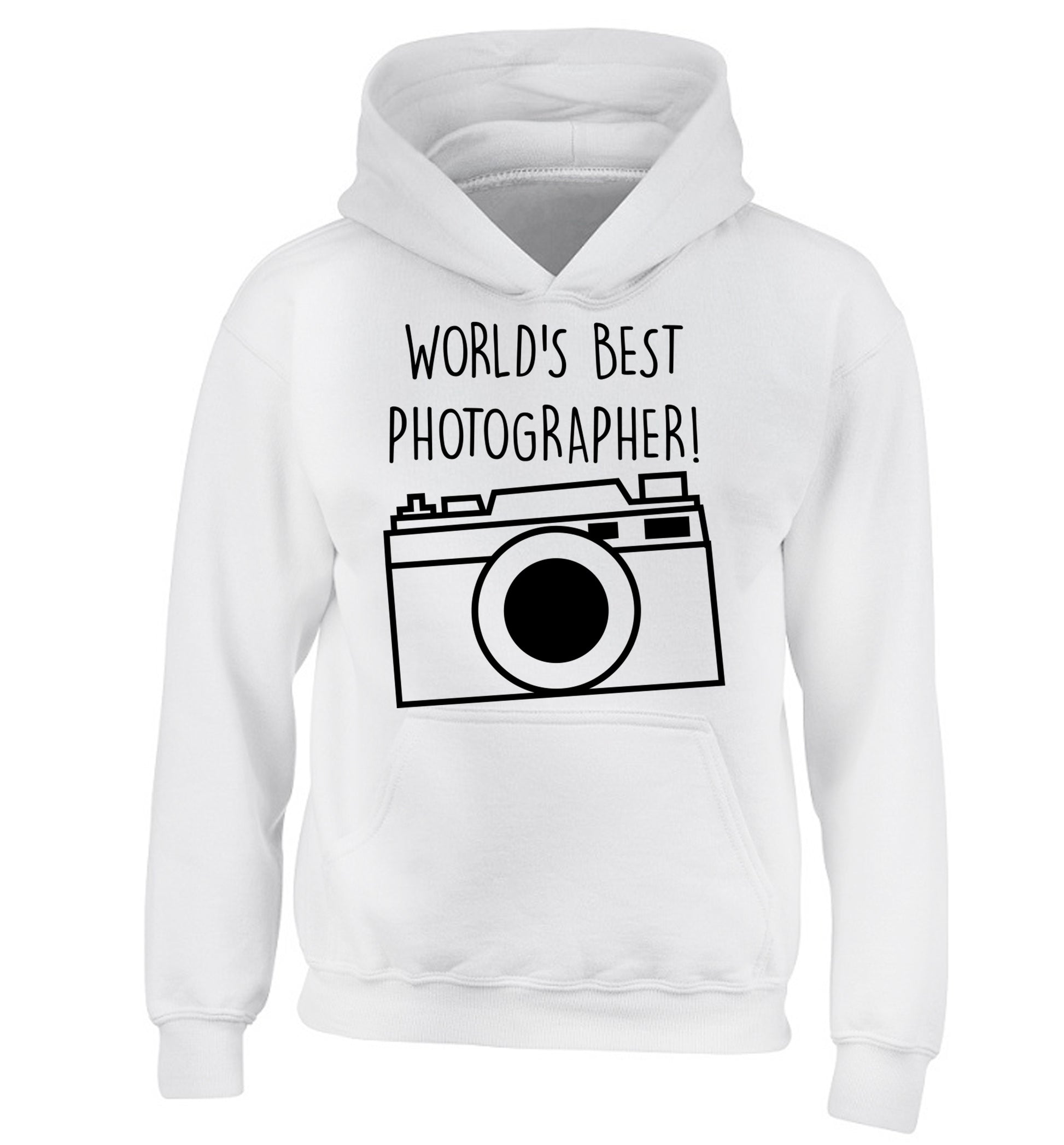 Worlds best photographer  children's white hoodie 12-13 Years