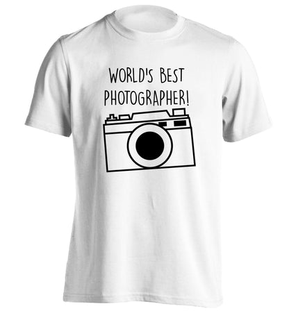 Worlds best photographer  adults unisex white Tshirt 2XL