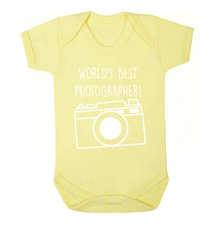 Worlds best photographer  Baby Vest pale yellow 18-24 months