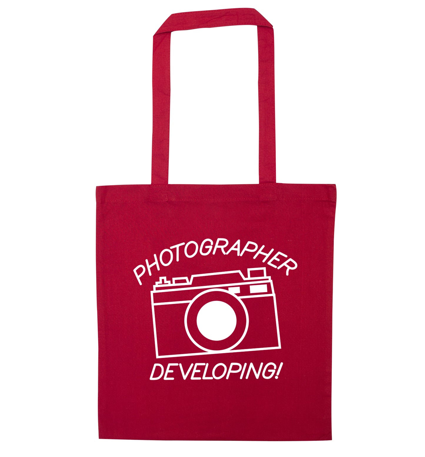 Photographer Developing  red tote bag