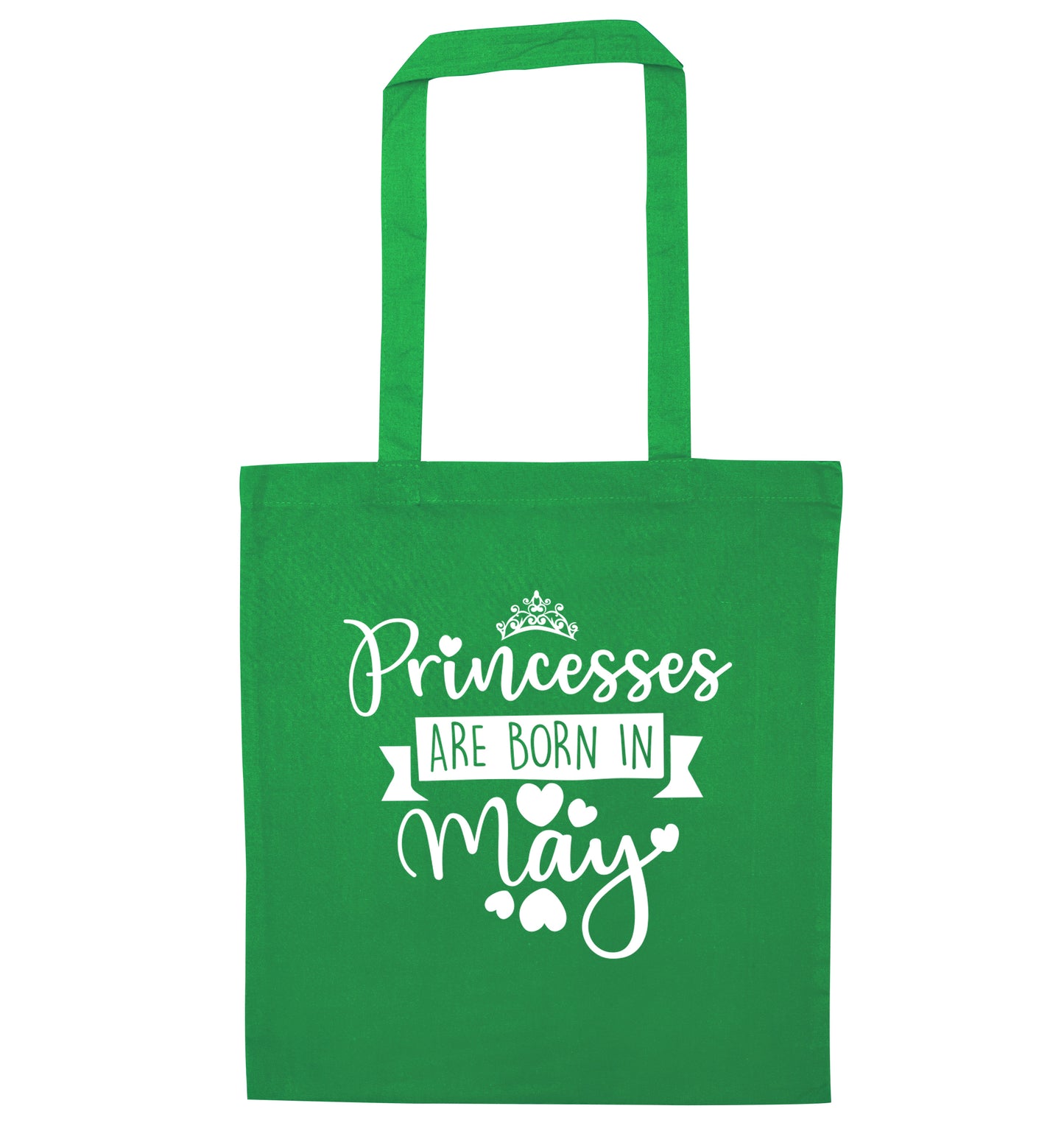 Princesses are born in May green tote bag