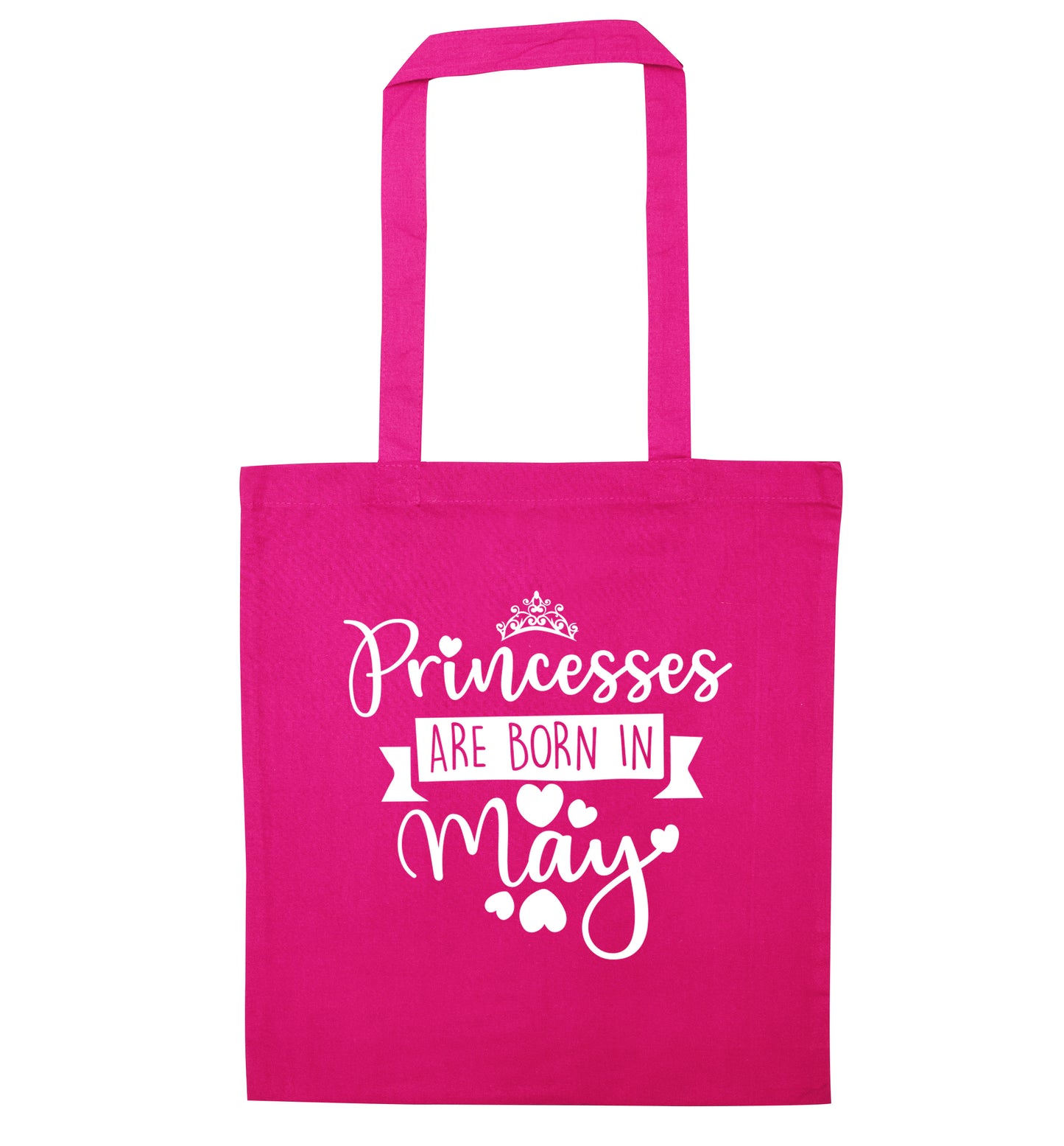 Princesses are born in May pink tote bag