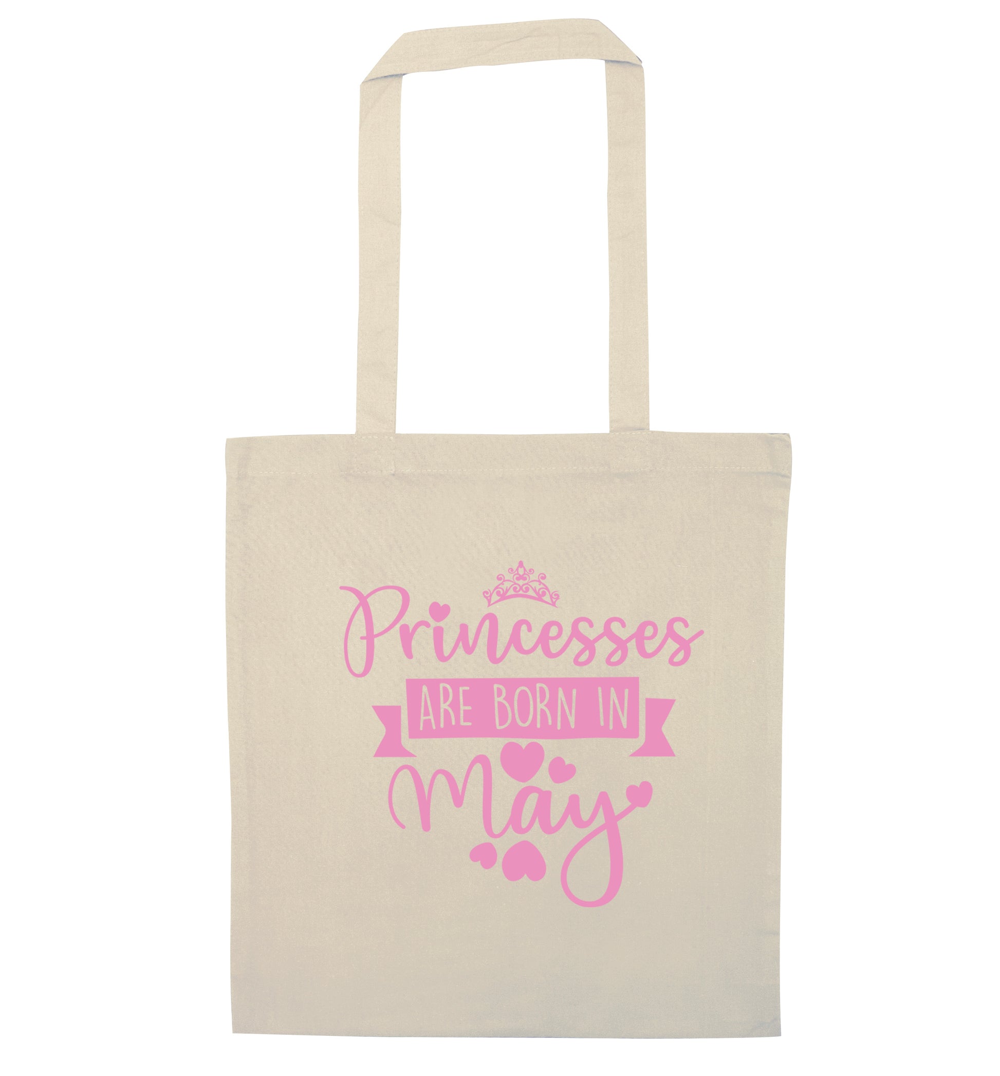 Princesses are born in May natural tote bag