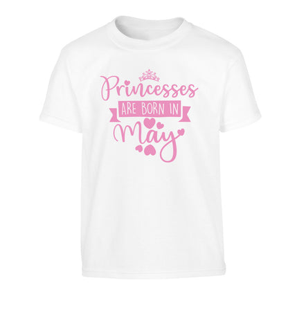 Princesses are born in May Children's white Tshirt 12-13 Years