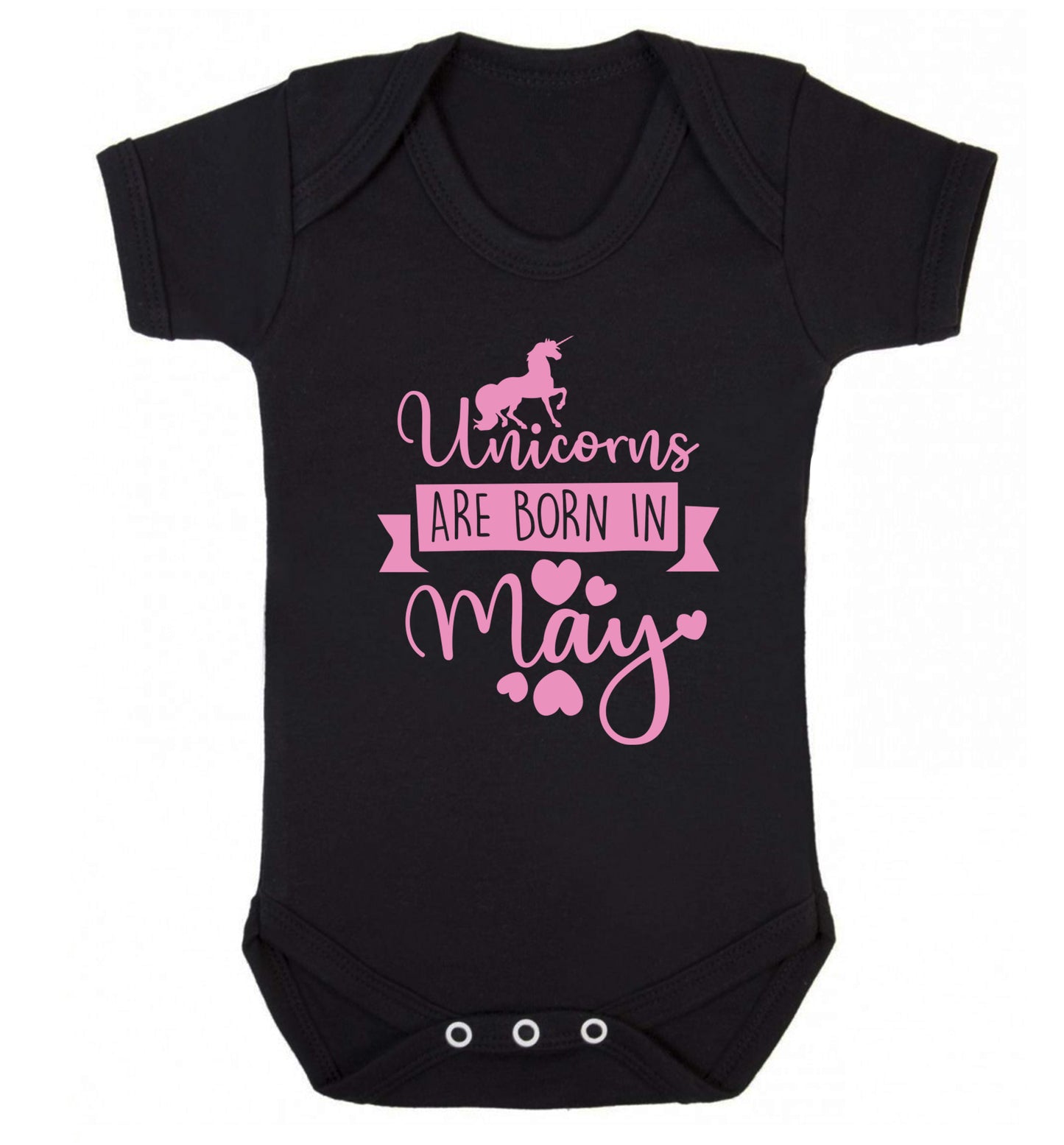 Unicorns are born in May Baby Vest black 18-24 months