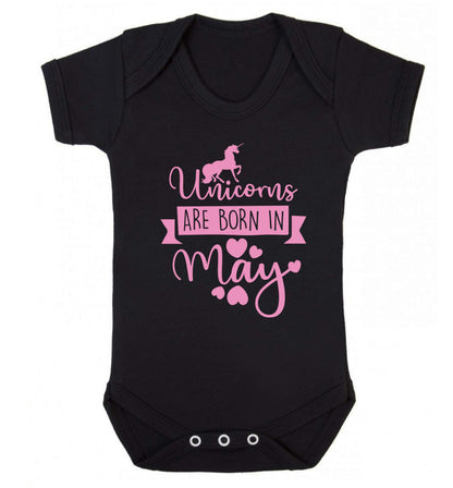 Unicorns are born in May Baby Vest black 18-24 months