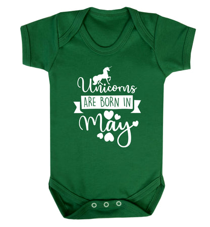 Unicorns are born in May Baby Vest green 18-24 months