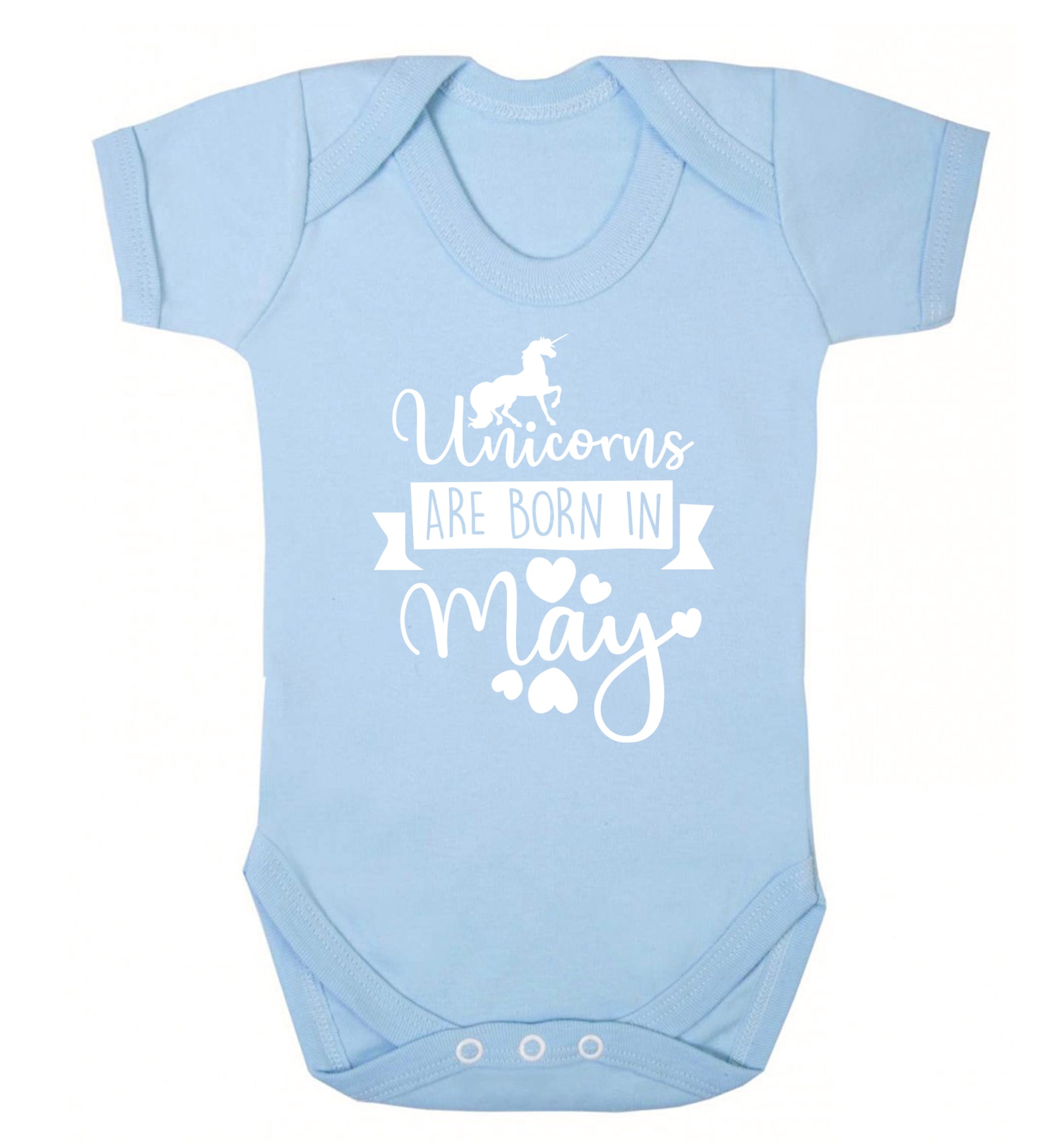 Unicorns are born in May Baby Vest pale blue 18-24 months
