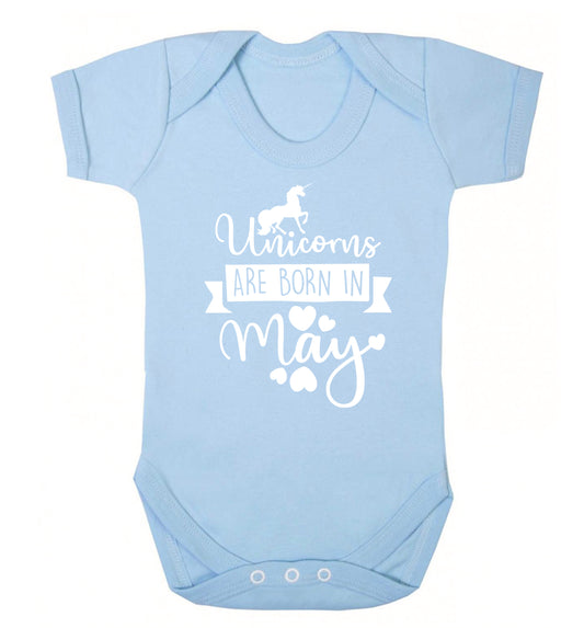 Unicorns are born in May Baby Vest pale blue 18-24 months