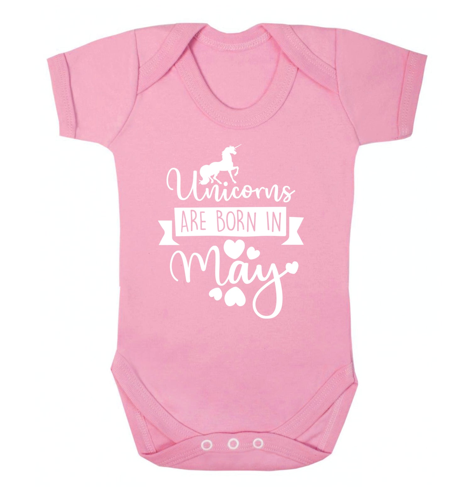 Unicorns are born in May Baby Vest pale pink 18-24 months