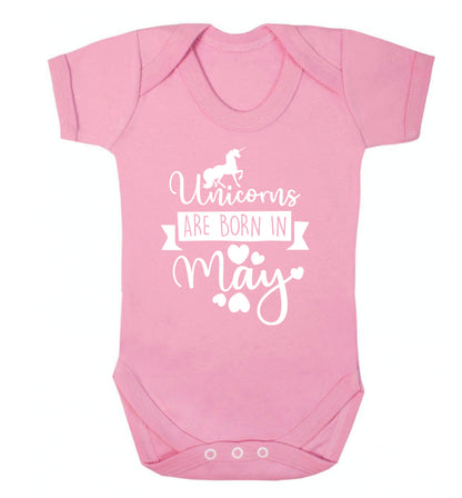 Unicorns are born in May Baby Vest pale pink 18-24 months