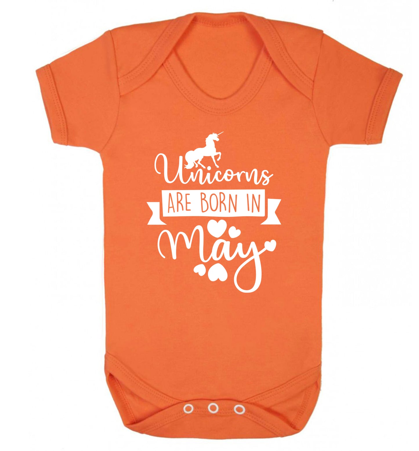 Unicorns are born in May Baby Vest orange 18-24 months