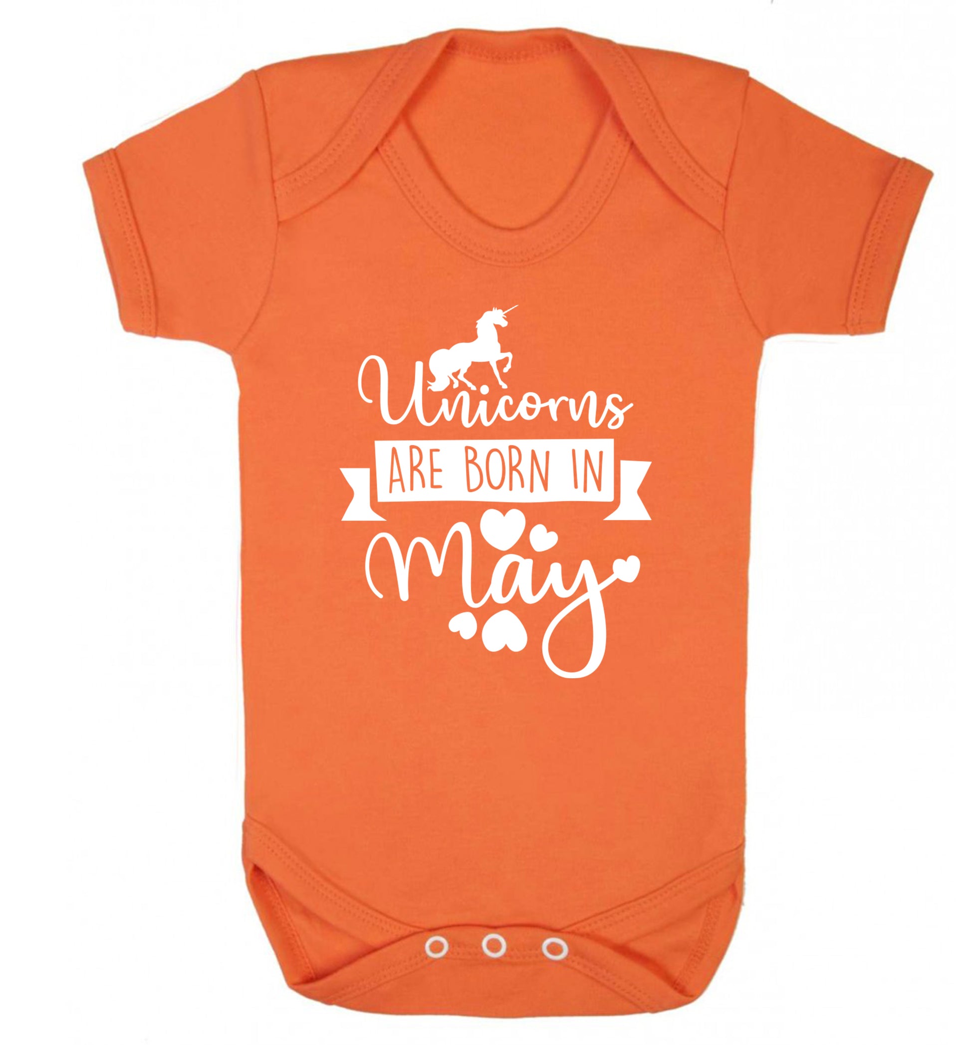 Unicorns are born in May Baby Vest orange 18-24 months