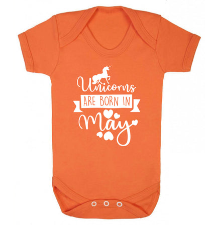 Unicorns are born in May Baby Vest orange 18-24 months