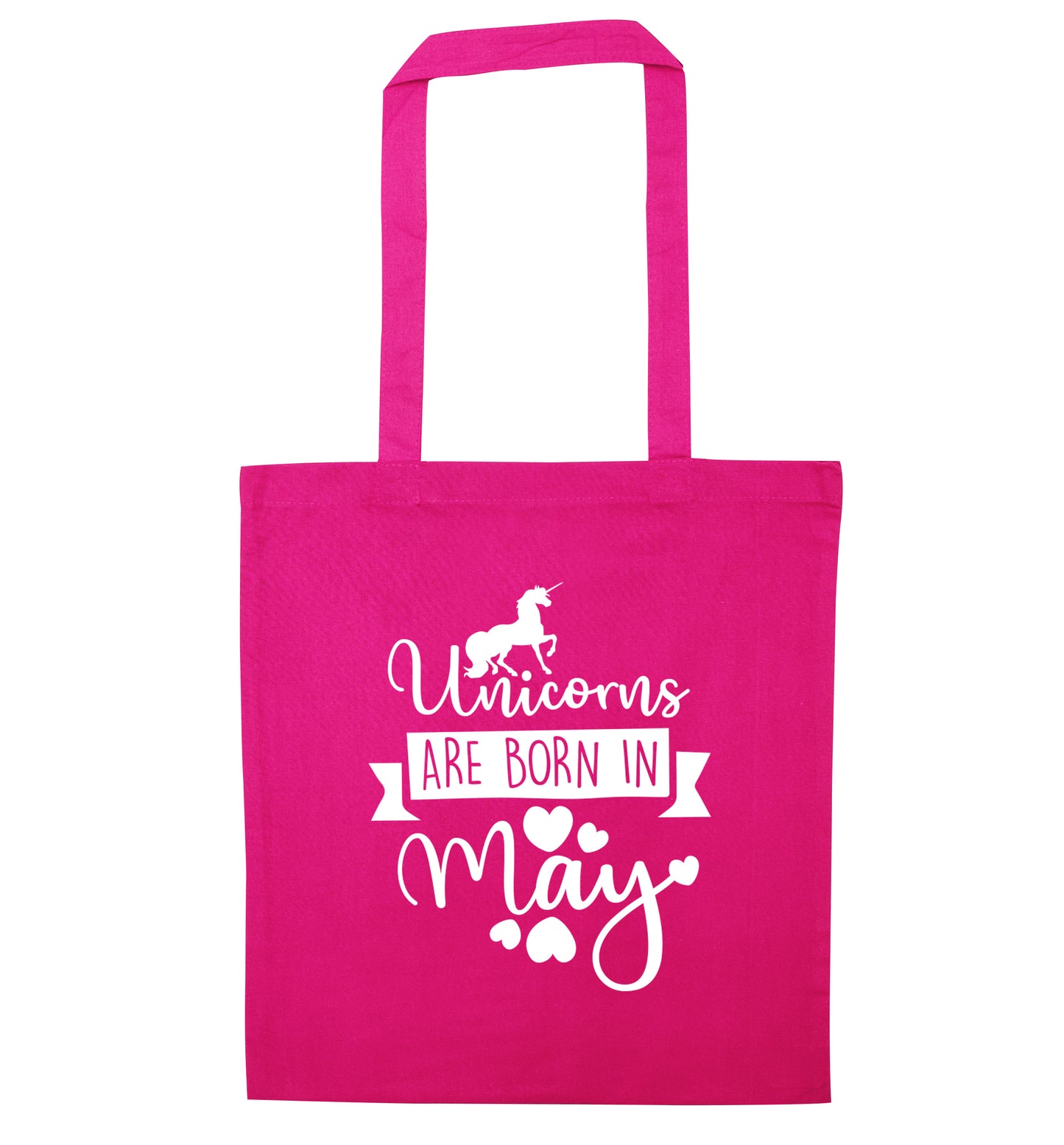 Unicorns are born in May pink tote bag