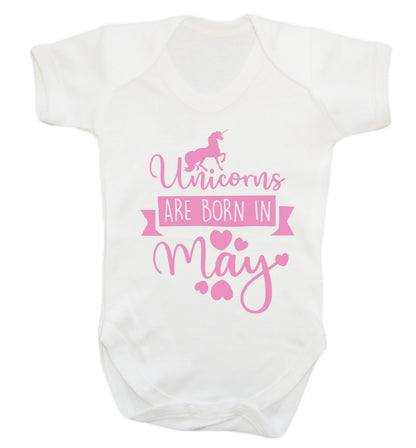 Unicorns are born in May Baby Vest white 18-24 months