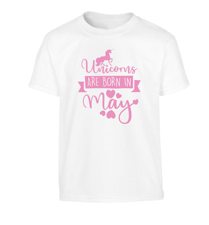 Unicorns are born in May Children's white Tshirt 12-13 Years