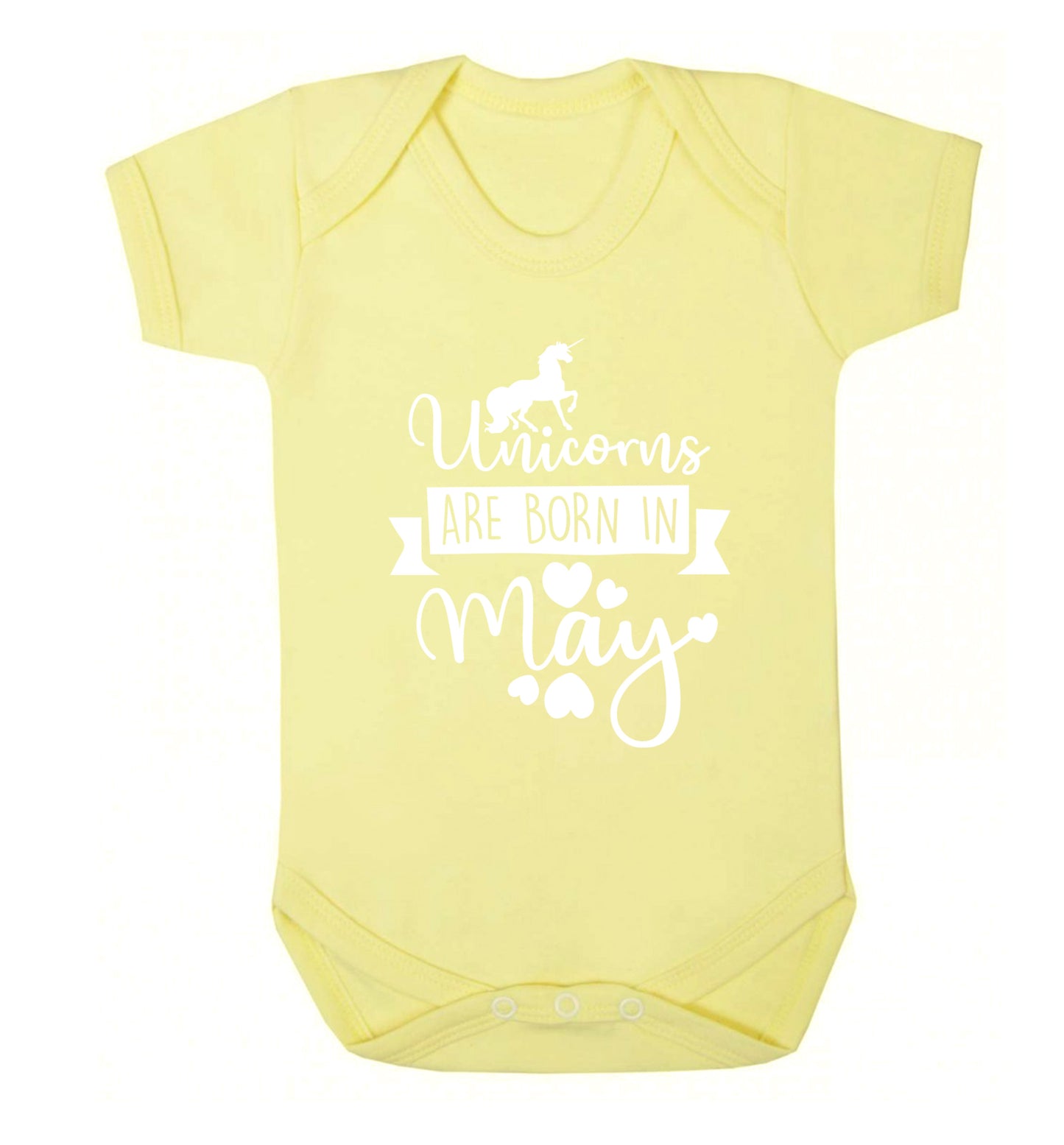 Unicorns are born in May Baby Vest pale yellow 18-24 months