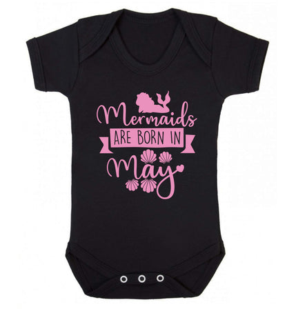 Mermaids are born in May Baby Vest black 18-24 months