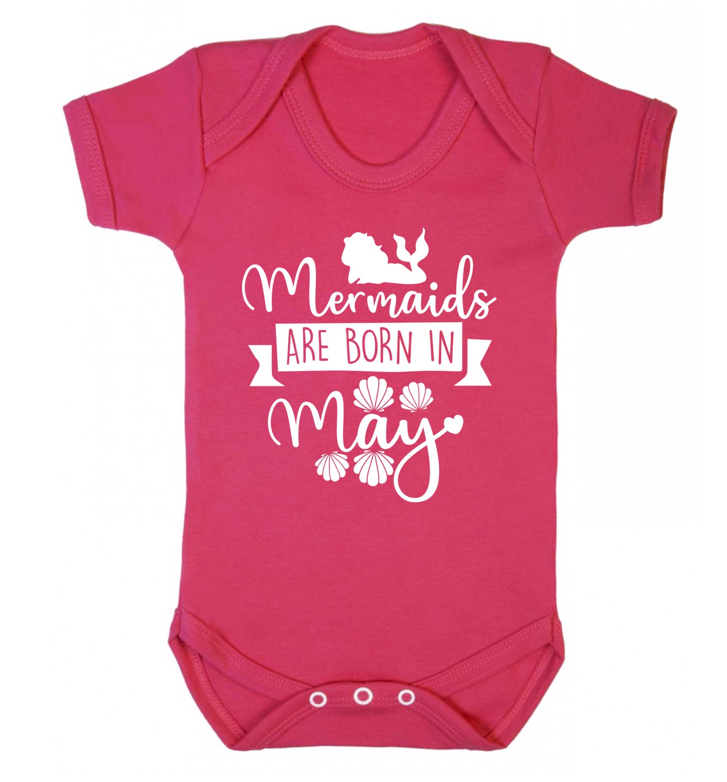 Mermaids are born in May Baby Vest dark pink 18-24 months