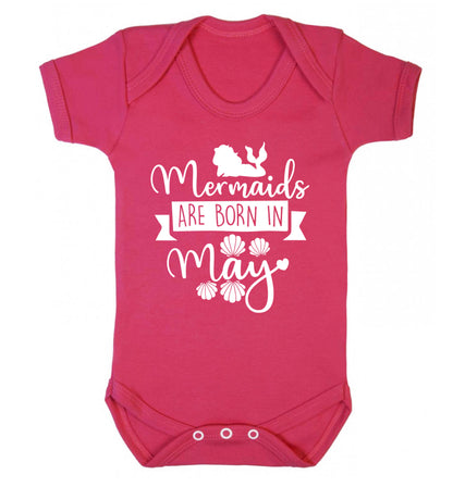 Mermaids are born in May Baby Vest dark pink 18-24 months