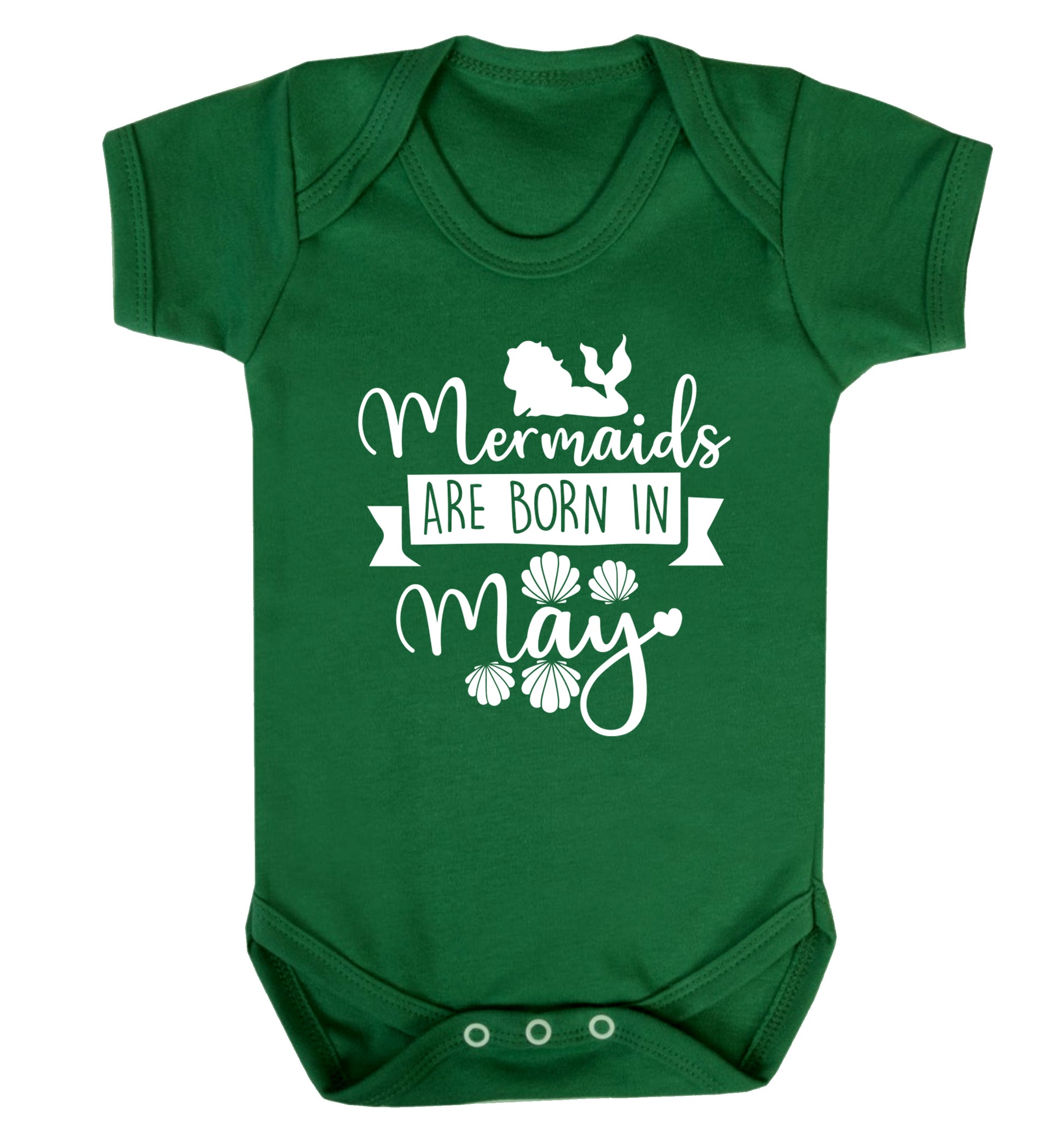 Mermaids are born in May Baby Vest green 18-24 months