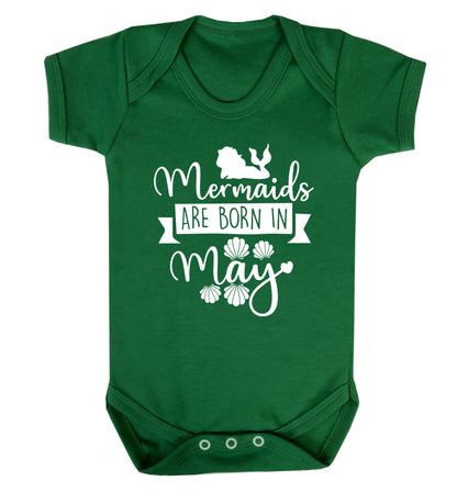 Mermaids are born in May Baby Vest green 18-24 months