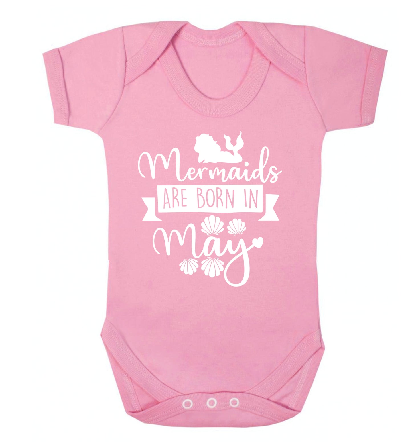 Mermaids are born in May Baby Vest pale pink 18-24 months