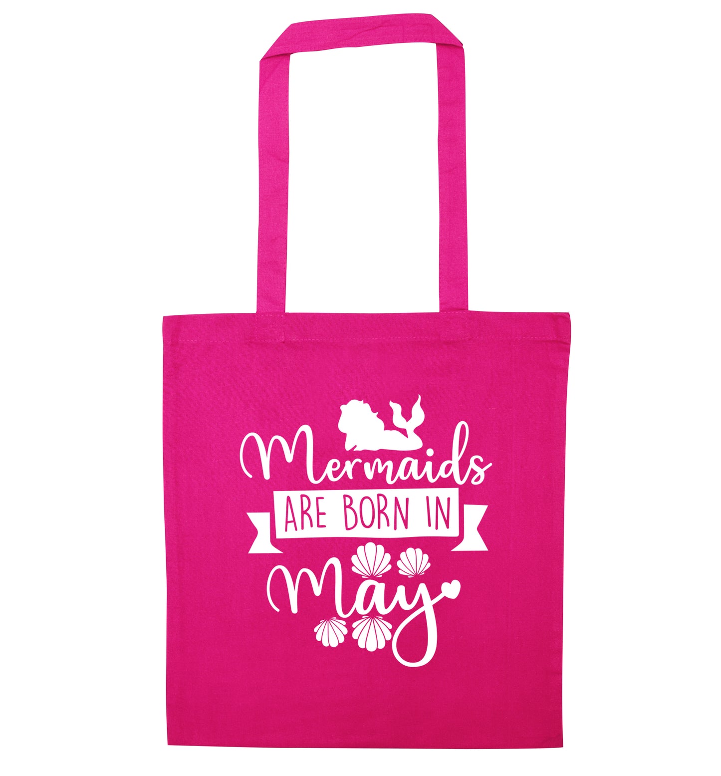 Mermaids are born in May pink tote bag