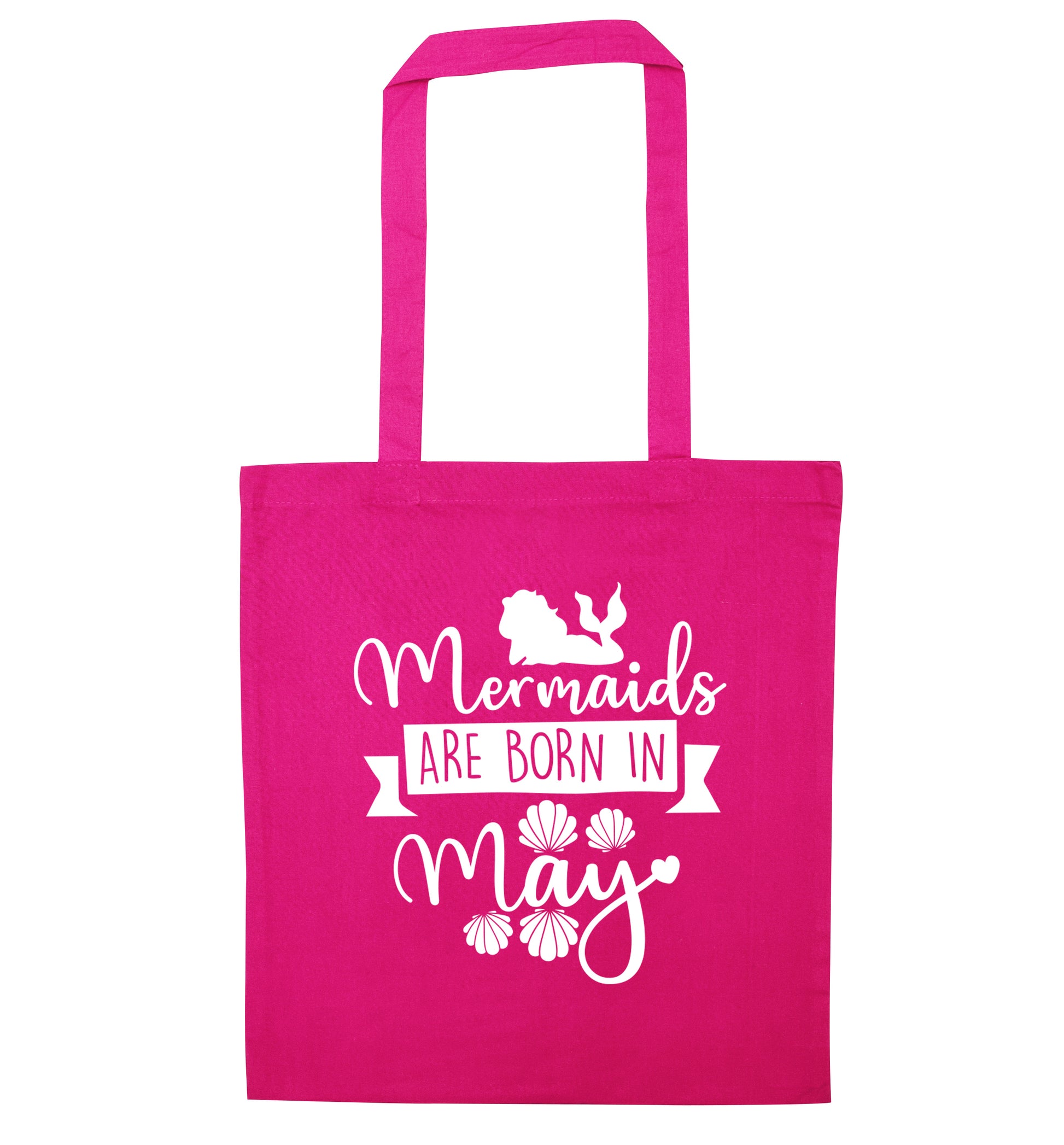 Mermaids are born in May pink tote bag