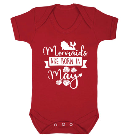 Mermaids are born in May Baby Vest red 18-24 months