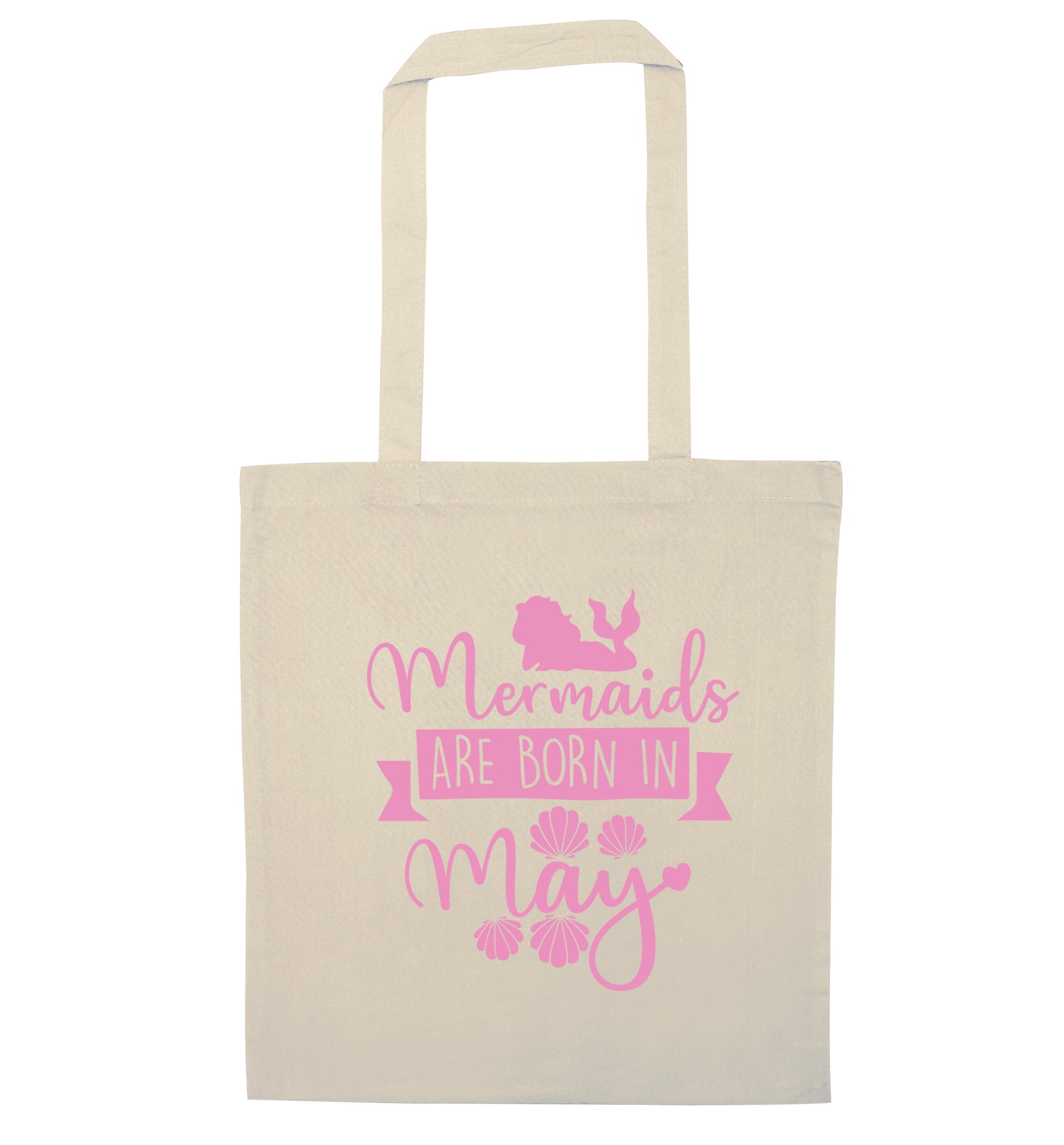 Mermaids are born in May natural tote bag