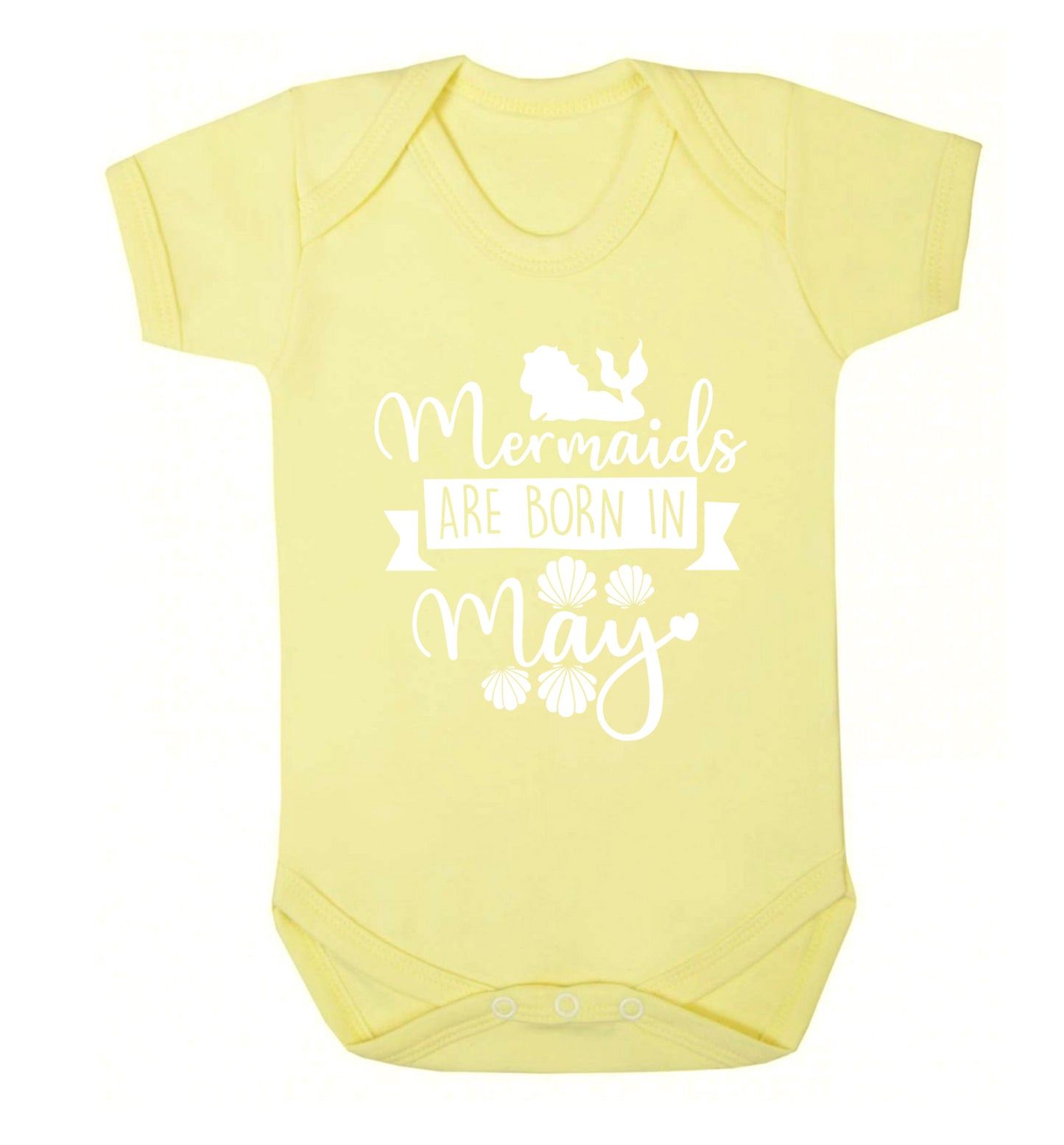 Mermaids are born in May Baby Vest pale yellow 18-24 months