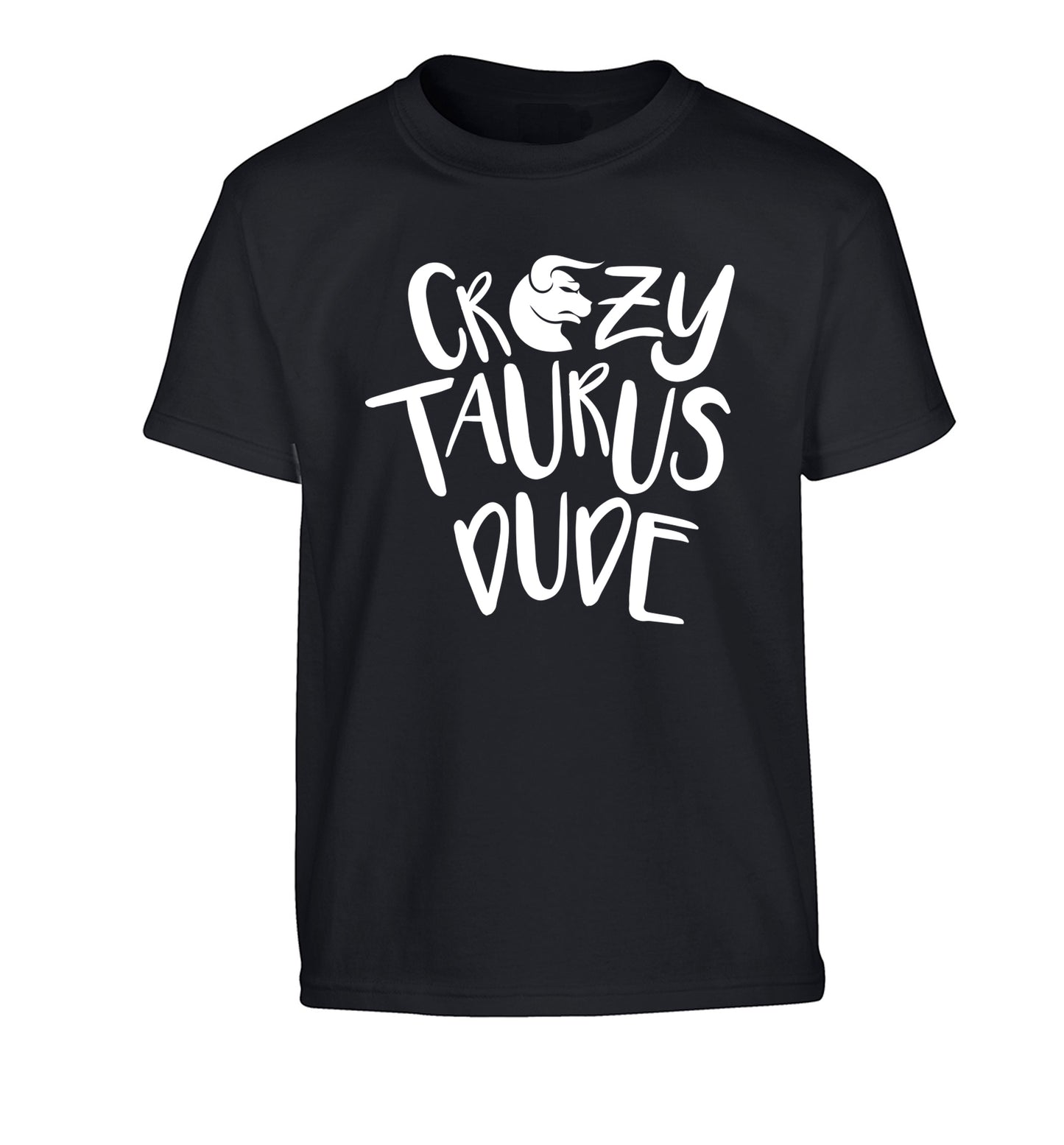 Crazy taurus lady Children's black Tshirt 12-13 Years