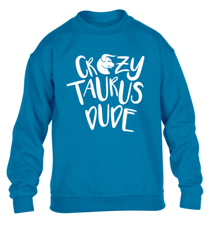 Crazy taurus lady children's blue sweater 12-13 Years