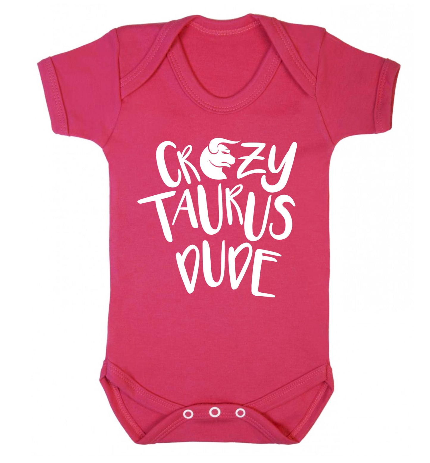 Crazy taurus lady Baby Vest dark pink 18-24 months