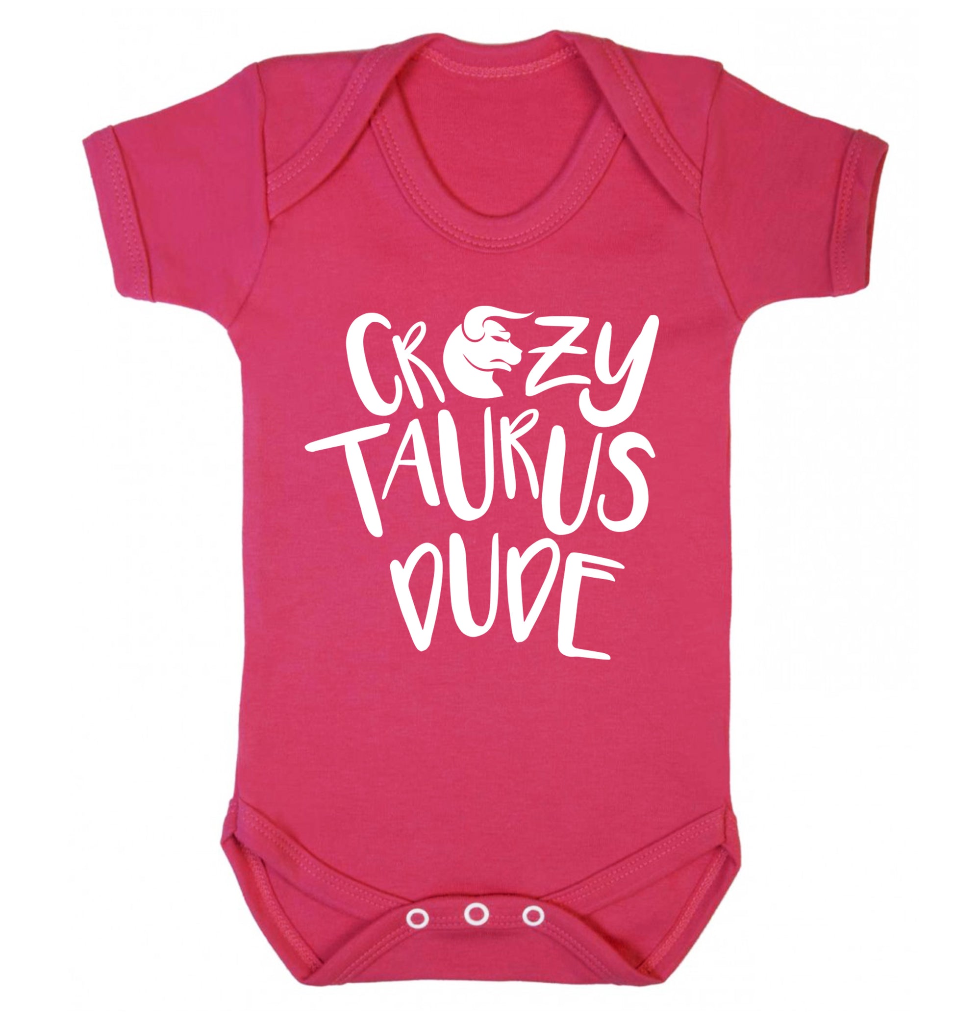 Crazy taurus lady Baby Vest dark pink 18-24 months